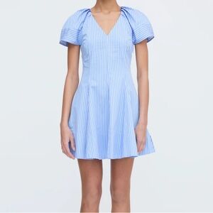 Chic Blue Striped Mini Dress